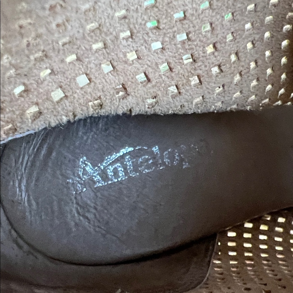 Antelope Brown Perforated Lace-Up Women's Boots Peep Toe 39 Anthropologie - Picture 8 of 10
